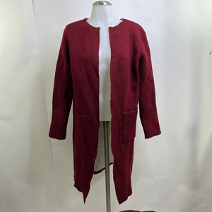 Red Cardigan Duster Pockets Open Front Decibel OS Long‎ Sleeve
